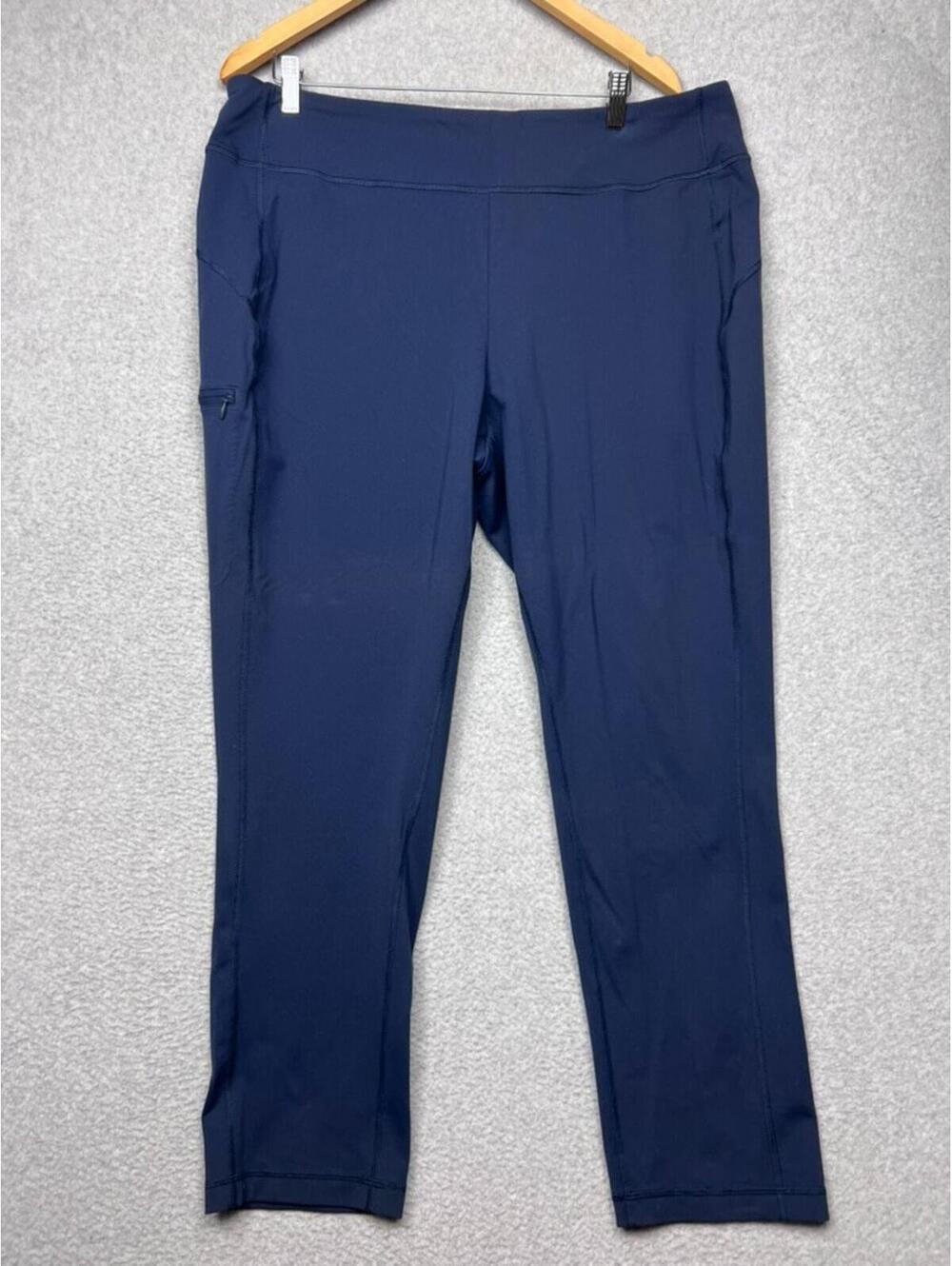 Duluth NoGA Pants Womens XL 29 Navy Blue Supplex Spandex Hiking Yoga Athleisure
